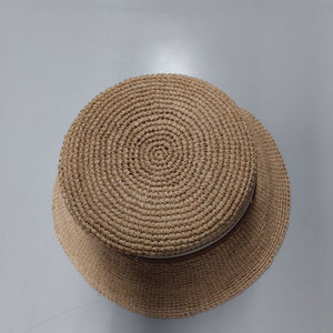 Catarzi donna, cappello raffia con nastro pelle